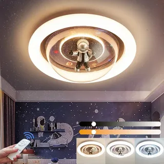 KZT LED Modern Kinderzimmer Deckenlampe Dimmbar Deckenleuchte mit Fernbedienung Astronaut Nachtlicht Kinderlampe Kinder Cartoon Deckenbeleuchtung für Jungen Mädchen Schlafzimmer Wohnzimme