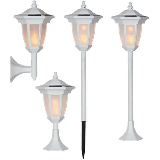 StarTrading 4in1 LED Solarleuchte Flame weiß
