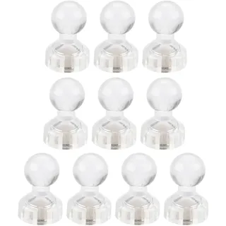 Luojuny 10pcs Magnetische Push -Stifte, Mini farbenfrohe transparente Kühlschrankmagnete, Mini -Metallmagnetmagnet -Daumen, Büromagnete, Whiteboard -Magnete, Kartenmagnete für gebürstete Nickel T