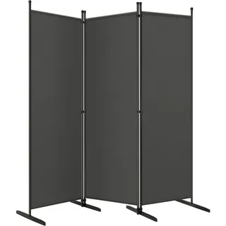 Woltu Paravent Raumteiler klappbar Freistehend Trennwand Dunkelgrau 167x177 cm