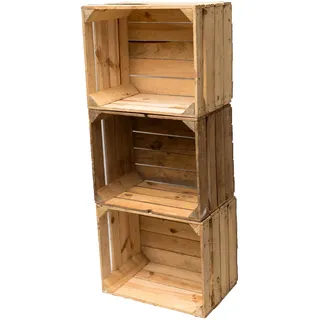 Teramico 12er Set original Vintage Obstkisten zur Aufbewahrung 50x40x30 cm | Echte rustikale Apfelkisten direkt aus dem Obstanbau, geprüft und gereinigt. Perfekt für Ihre tolle Dekoration geeignet.