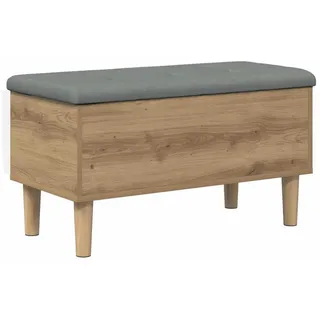 vidaXL Sitzbank Aufbewahrungsbank mit Kissen Eiche Braun 82 x 42 x 46 cm