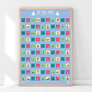 Gift Republic 100 Yoga-Posen Eimer Liste Rubbelposter