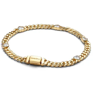 Pandora Timeless Herz Cuban-Gliederarmband goldfarben 564226C01 Größe 20 cm