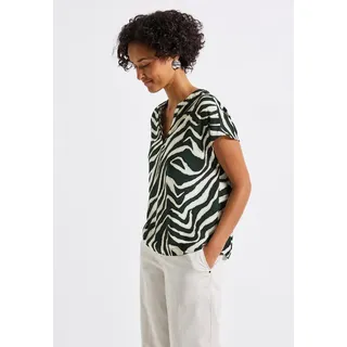STREET ONE Bluse mit Zebra-Muster Grün 36