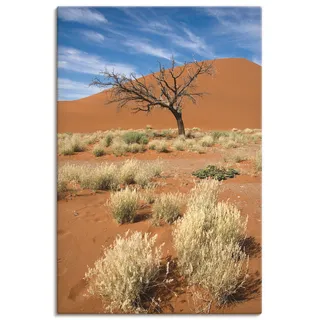 Wandbild ARTLAND "Namib-Wüste 2" Bilder Gr. B/H: 60 cm x 90 cm, Leinwandbild Afrika Hochformat, 1 St., orange Kunstdrucke