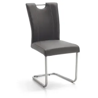 Niehoff Freischwinger Stuhl Leder grau