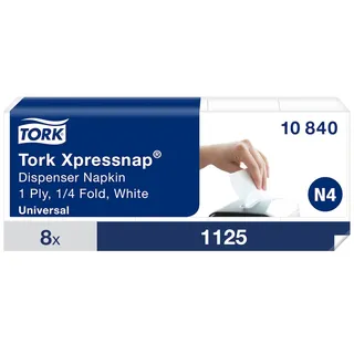 TORK Xpressnap Weiße Spenderserviette N4, Universal 1-lagig für Spendersystem