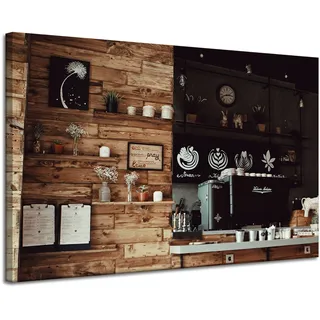 Leinwandbild „holz-retro-küche“, 120 X 80 Cm