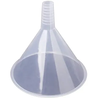 150 mm wiederverwendbarer transparenter Trichter aus Kunststoff, großes Dreiecksieb, wiederverwendbarer Trichter für Küche/Labor/Garage/Auto, Flüssigkeiten, geschickt und professionell