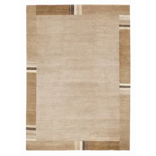 Cazaris Wollteppich Sensation Silk Lakir, Hellbraun, Textil, Bordüre, rechteckig, 250x300 cm, Care & Fair, für Fußbodenheizung geeignet, in verschiedenen Größen erhältlich, Teppiche & Böden, Teppiche, Naturteppiche
