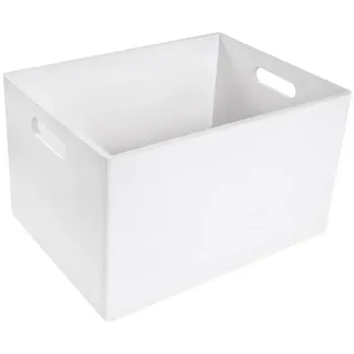 Creative Deco XXL Große Weiße Holzkiste Obstkiste Korb 40x30x24cm (+/-1cm) mit Griffen ohne Deckel weiß