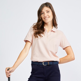 Damen Poloshirt kurzarm - MW500 blassrosa, rosa, XS