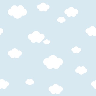 Rasch Textil Papiertapete Tapete - Kollektion Bimbaloo 2- 330235 Wolken Weiß Blau