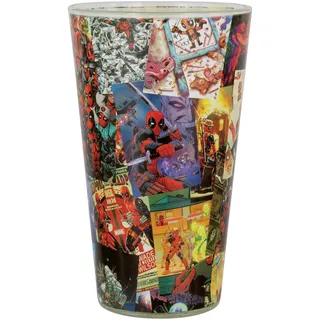 Marvel Glas Deadpool transparent, bedruckt,aus Glas, Fassungsvermögen ca. 450 ml., in Geschenkkarton.