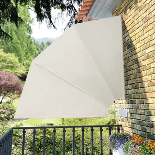 The Living Store Faltbarer Balkonfächer Creme 210×210 cm - Creme