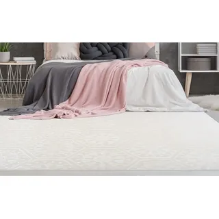 Teppich CALO-DELUXE "Latemar 300" Gr. 4, weiß, B:160cm H:7mm L:230cm, Kunstfaser, Teppiche, Teppich, weiche Fell Haptik, Relief Muster, Wohnzimmer, Schlafzimmer