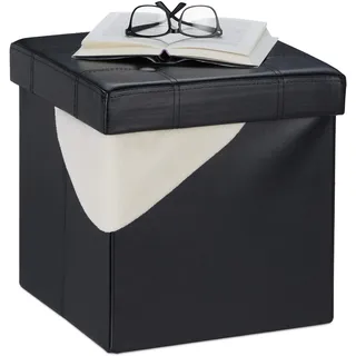 Relaxdays Sitzhocker mit Stauraum, schwarz