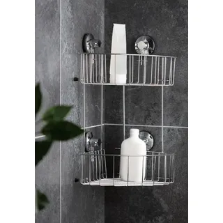 Primaster Eck-Duschkorb Octopus Edelstahl 2 Ablagen chrom ohne Bohren