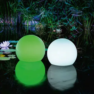 esotec Solar Leuchtkugelset Multicolor 2er Set Ø20 cm wetterfest Akku Fernbedienung