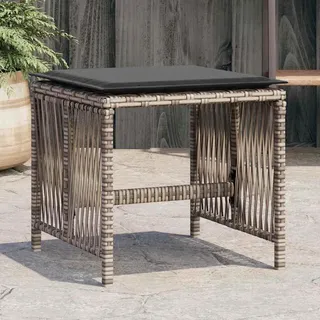 Gartenhocker Mit Kissen 4 Stk. Grau 41x41x36 Cm Poly Rattan