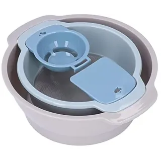 Rundes Pollensieb Set, Leichtes Trimmtablett Stapelbares Netzsieb Trimmtablett Set Trimmbehälter Pollen Sieb mit Netz Sieb Stapelbares Design für Cannabis Backen in der Küche