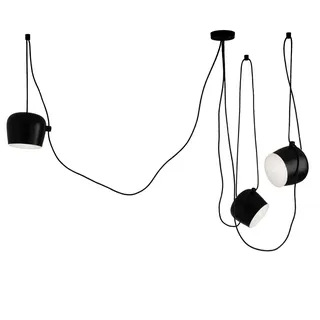 Flos - AIM LED-Pendelleuchten-Set (3 Pendelleuchten + Vielfach-Rosette), schwarz