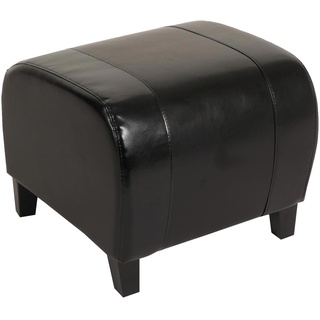 Sitzwürfel Aversa, Leder + Kunstleder, 37x45x47 cm ~ schwarz