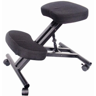 dynamic24 Stuhl, Kniestuhl Sitzhocker Hocker Kniehocker Computerstuhl Bürostuhl Büro schwarz schwarz