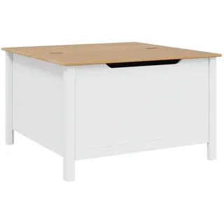 vidaXL Couchtisch Weiß/Honigbraun Kiefer 79,5 x 79,5 x 49 cm