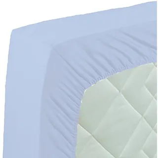 Curt Bauer Spannbettlaken Uni-Mako-Satin 140 x 200 cm azur