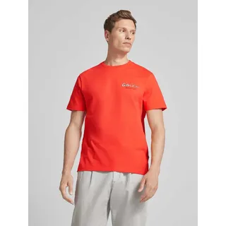 T-Shirt mit Label-Print, Rot, XL