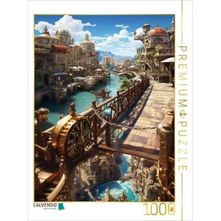 CALVENDO Puzzle CALVENDO Puzzle Die Ebenenstadt im Anime Manga Style, 1000 Teile Lege, 1000 Puzzleteile 1000 Teile