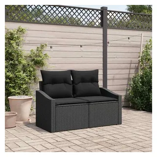 vidaXL Loungesofa 2-Sitzer schwarz