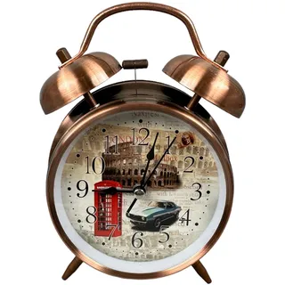 Wecker 14-82 Tischuhr Nostalgie Antik Vintage Retro Metall Standuhr Uhr