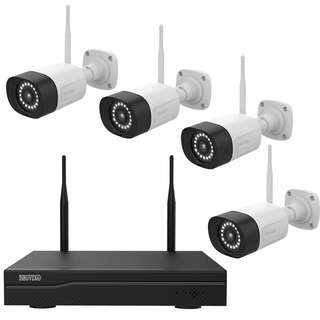 Komplettset WLAN-Set / 4-Kanal Netzwerkrekorder mit 4X 3 MP WLAN IP Überwachungskamera (Netzwerkkamera)