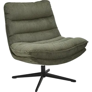 OTTO home Sessel AVAA, Loungesessel im softem Cord-Bezug, 360° Grad drehbar, Relax- und TV-Sessel grün