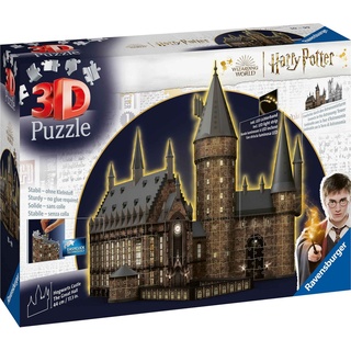 Ravensburger 3D-Puzzle 540 Teile 3D Puzzle Harry Potter Hogwarts Castle Hall Night 11550, 540 Puzzleteile