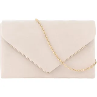 Meliyya Damen Samt Clutch Bag Abendtasche, Beige - 23,5*6,5*14,5cm