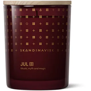 Skandinavisk JUL 'Weihnachten' Duftkerze. Duftnoten: Gebackene Lebkuchen und Nelken, gewürzte Orangen und Glühwein. 200 g.