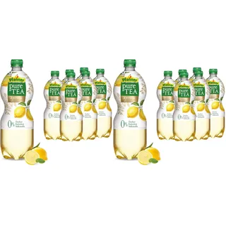 Pfanner Pure Tea Grüner Tee (6 x 1 l) – Eistee ohne Zucker und ohne Süßstoffe - Bio Tee mit Zitronensaft – im Vorratspack (Packung mit 12)