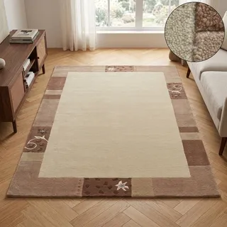 THEKO Royal Ganges Wollteppich 120 x 180 cm Beige