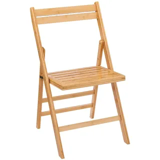 Bambus Klappstuhl natur belastbar bis 120 kg - 79 x 44 cm - Küchen Stuhl klappbar ausHolz -