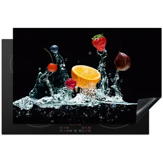 onlywow Herdabdeckplatte 80 x 52 cm Orange/Schwarz