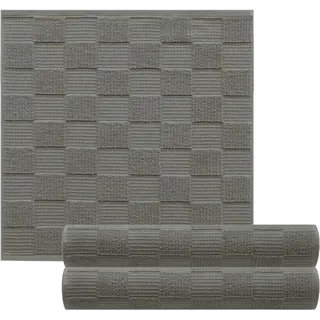 Lashuma Geschirrtücher 100% Baumwolle - Küchenhandtücher & Geschirrhandtücher 50x50 cm Waffelpique & Frottee Grau - Dunkelgrau, 3er Set