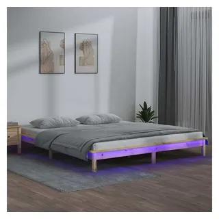 vidaXL Massivholzbett 120 x 190 cm Braun