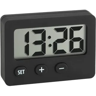TFA Dostmann Mini Digitaluhr Tischuhr Quarzuhr Magnet schwarz 60.2013.01