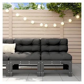 vidaXL Garten-mittelsofas 2 Stk. Holz grau