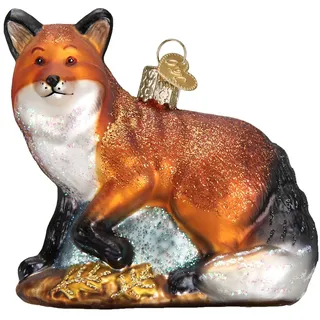 Old World Christmas Ornamente: Wildtiere Tiere Glas geblasene Ornamente für Weihnachtsbaum, roter Fuchs