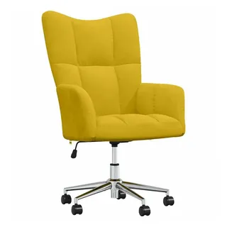 vidaXL Relaxsessel Senfgelb Samt 61 x 69 x 69 cm Gelb drehbar mit Rollen